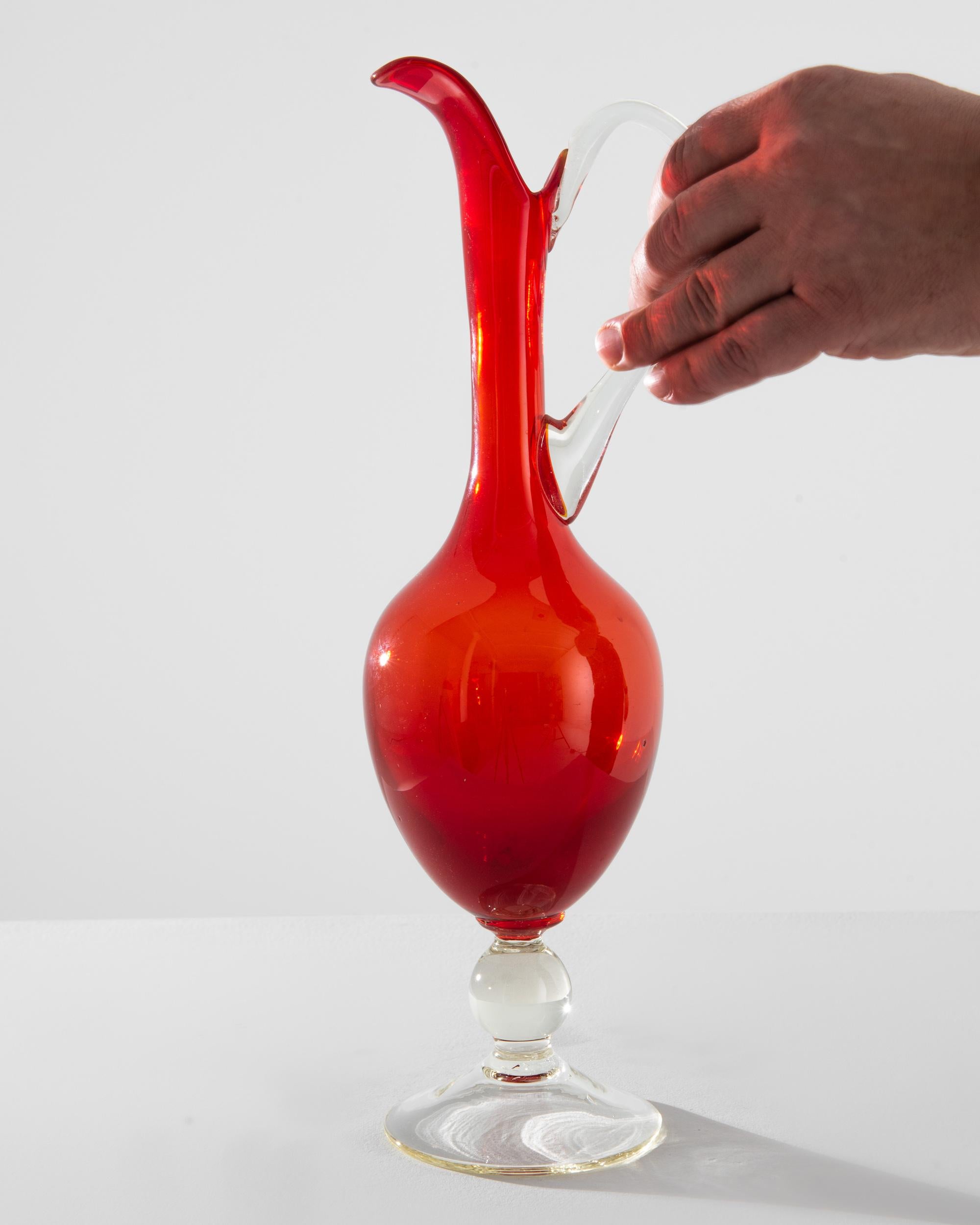 20th Century 1960s Italian Red Glass Jug For Sale