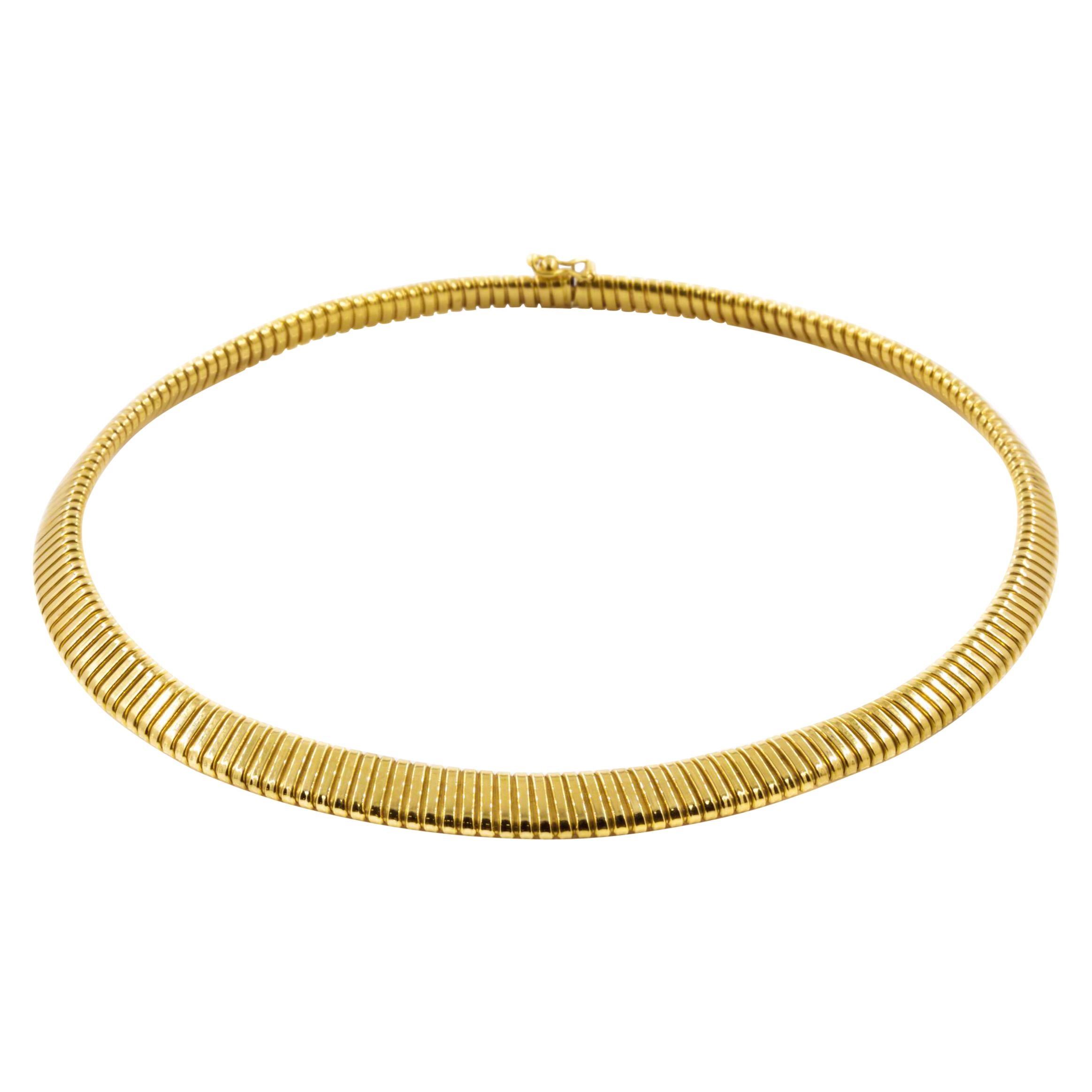 1960s Italian Retro 18-Karat Yellow Gold Omega Flex Link Necklace