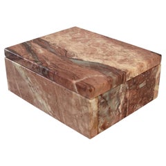 1960's Italian Rosa Pink Marble Jewelry Trinket Box