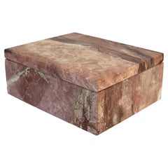 1960's Italian Rosa Pink Marble Jewelry Trinket Box