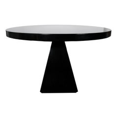 1960s Italian Round Black Chelsea Centre Table by Introini & Saporiti