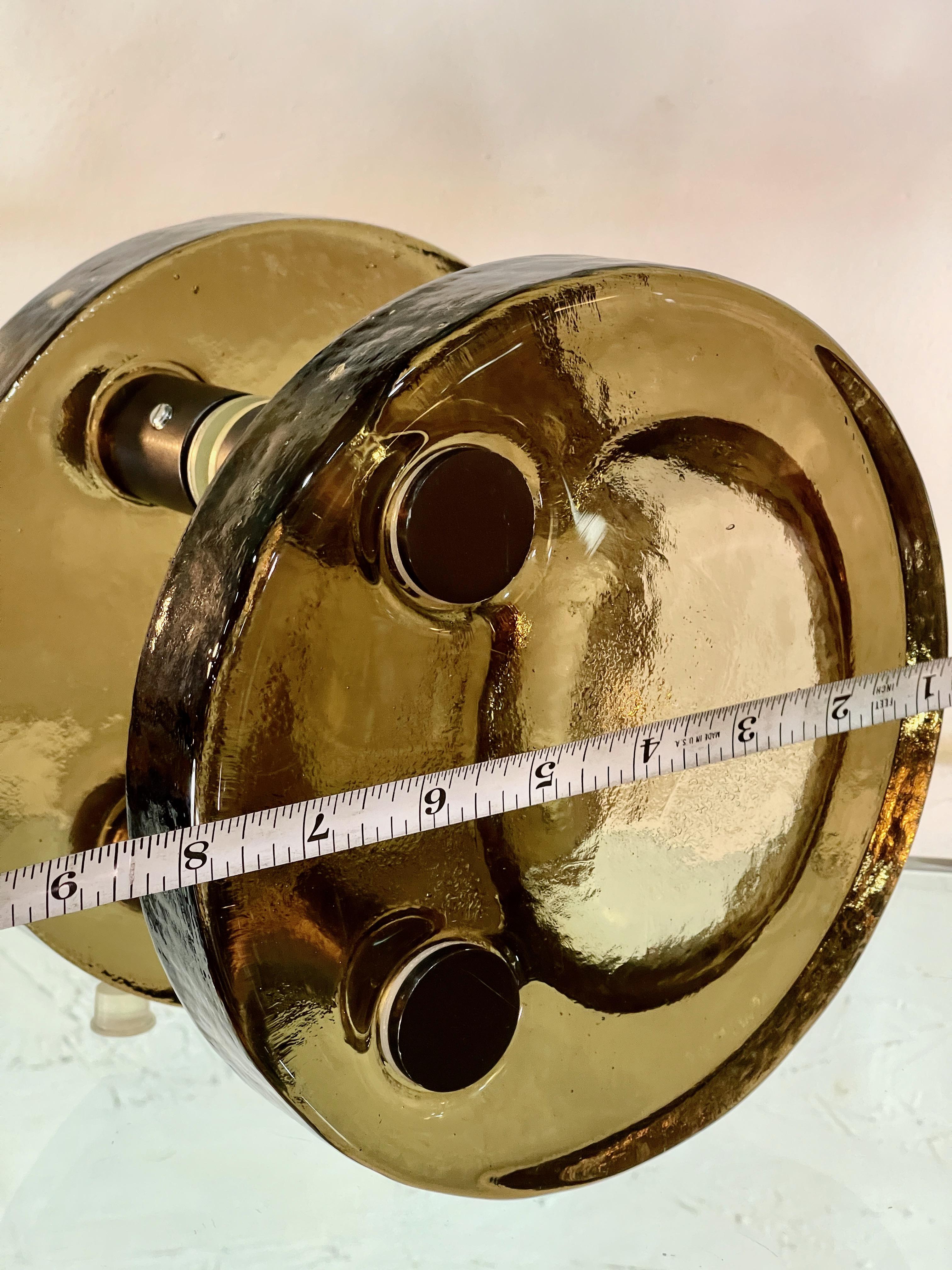 1960's Italian Round Smoked Glass Double Door Pull 5