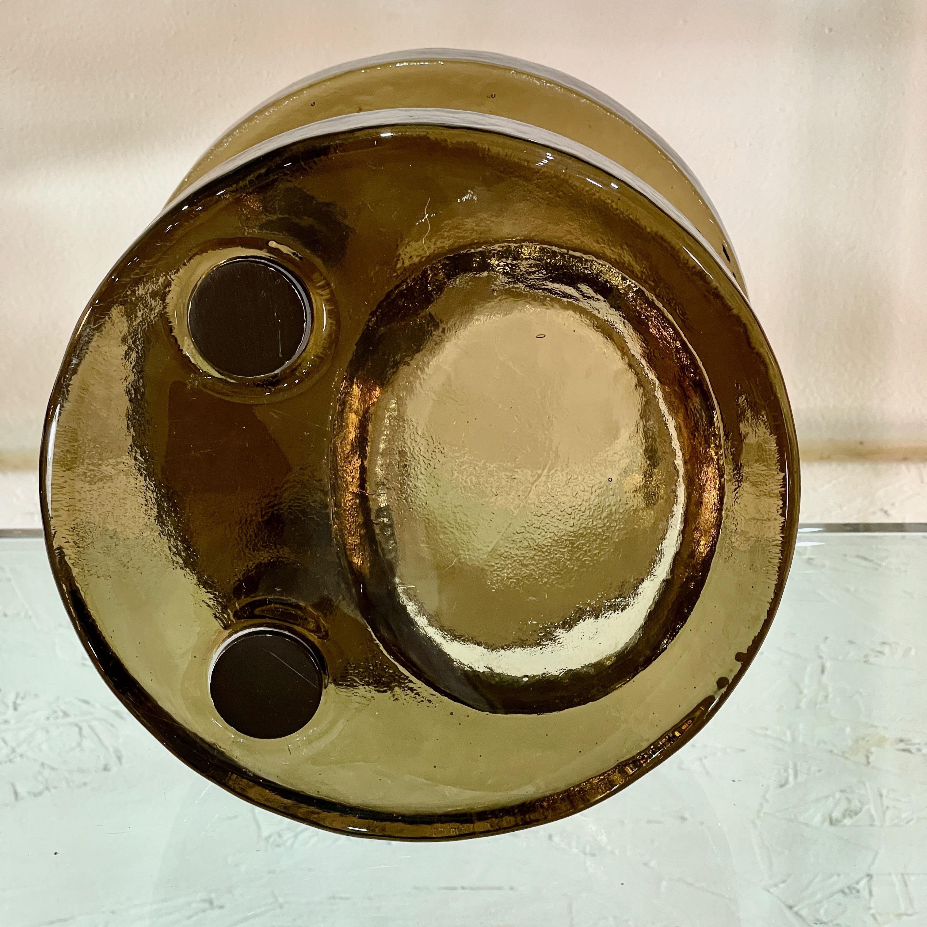 1960's Italian Round Smoked Glass Double Door Pull 2