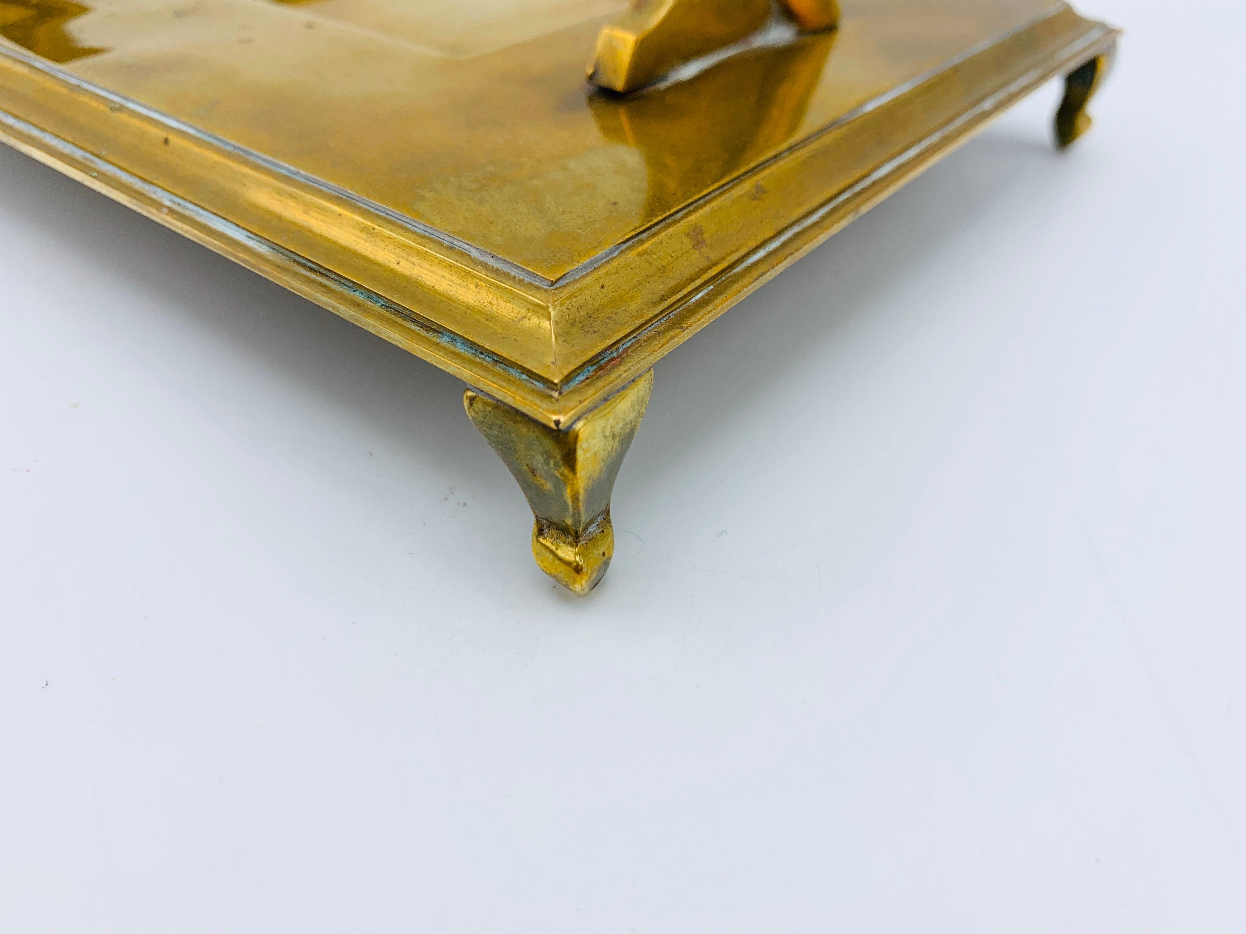 1960s Italian Sarreid Ltd. Brass Inkwell Desk Set For Sale 6