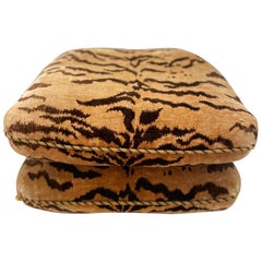 1960's Italian Scalamandré Le Tigre Stacked Cushion Ottoman