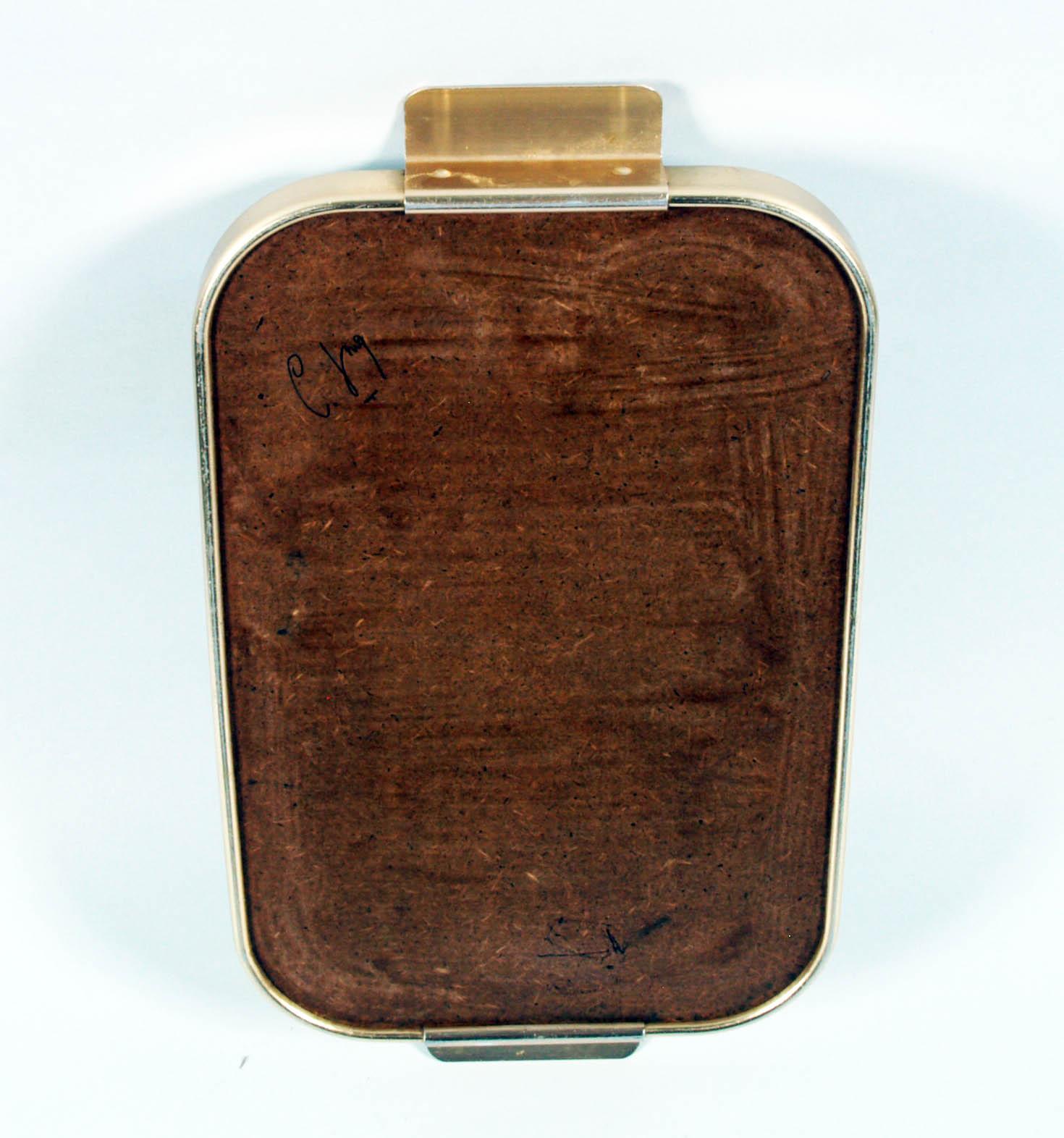1960s Italian Serving Tray, Gilt Aluminium , Top Mirror & Rubber by Carlo Sarpa In Good Condition In Vigonza, Padua