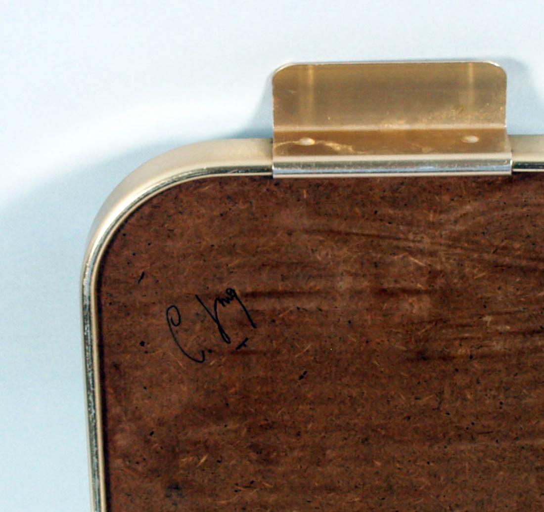 20th Century 1960s Italian Serving Tray, Gilt Aluminium , Top Mirror & Rubber by Carlo Sarpa