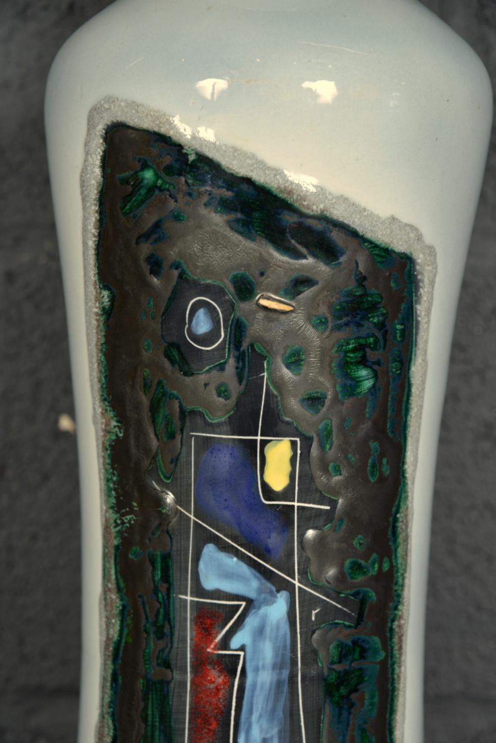 Italienische Sgraffito-Tischlampe aus Keramik, Augusto Giulianelli San Marino, 1960er Jahre im Angebot 4