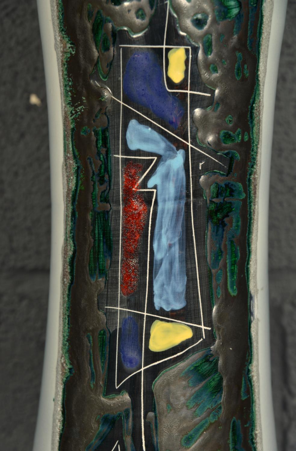 Italienische Sgraffito-Tischlampe aus Keramik, Augusto Giulianelli San Marino, 1960er Jahre im Angebot 5