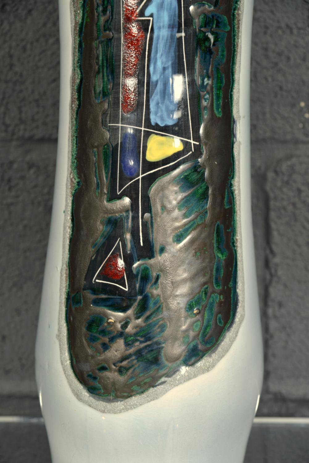 Italienische Sgraffito-Tischlampe aus Keramik, Augusto Giulianelli San Marino, 1960er Jahre im Angebot 6
