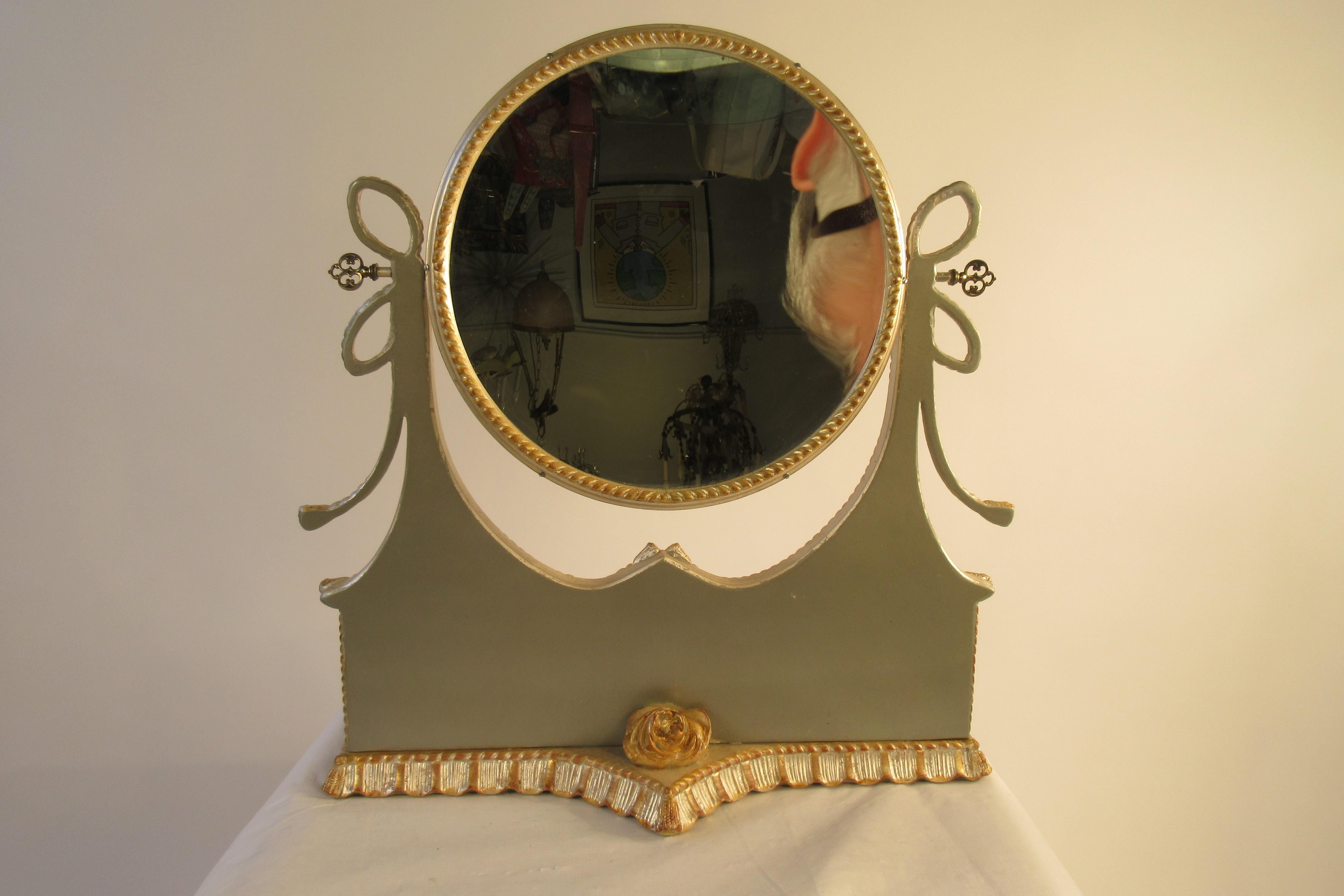 1960s Italian Silver and Gold-Painted Vanity Mirror 13