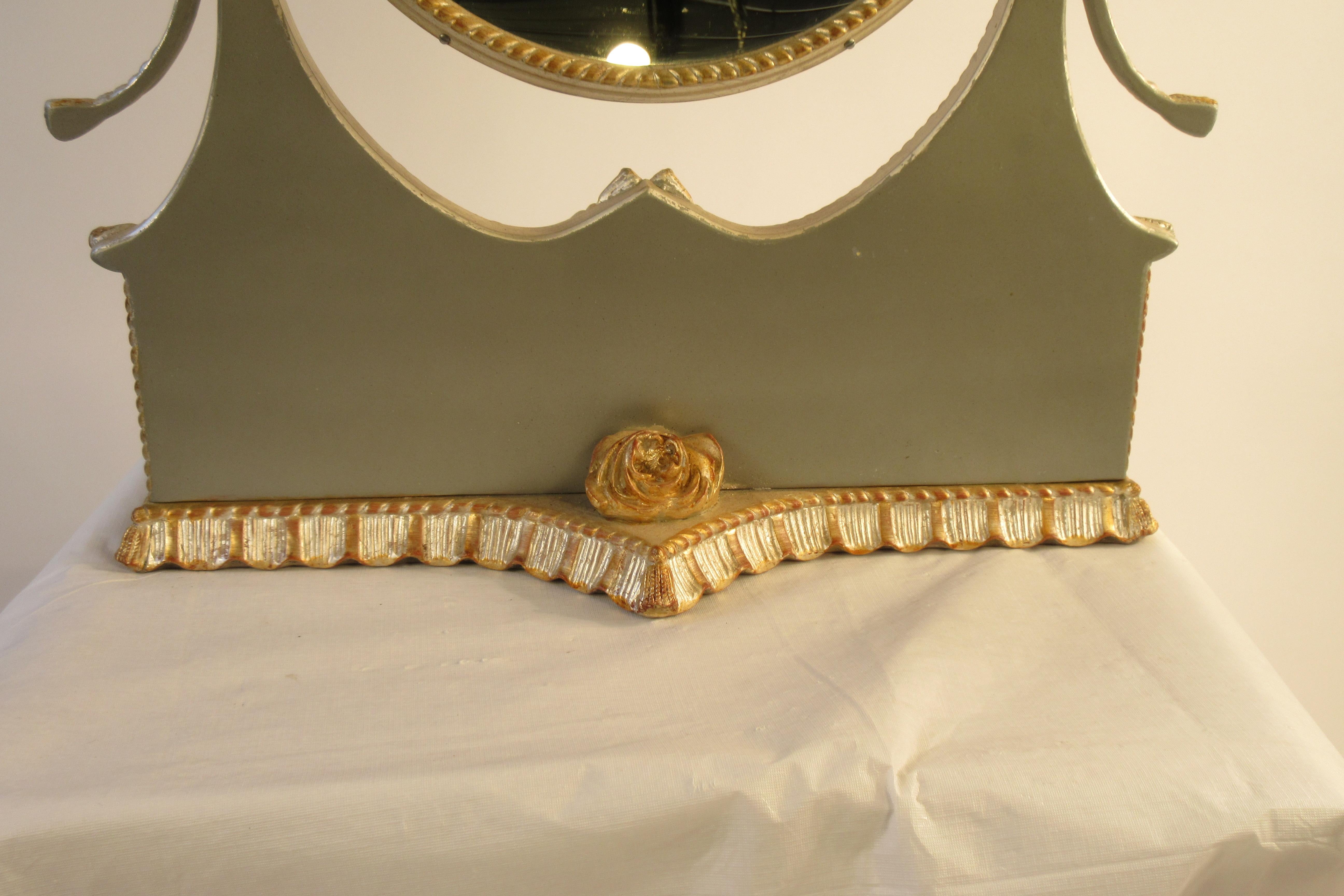 1960s Italian Silver and Gold-Painted Vanity Mirror 14