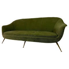 1960s Italian Sofa With Brass Legs