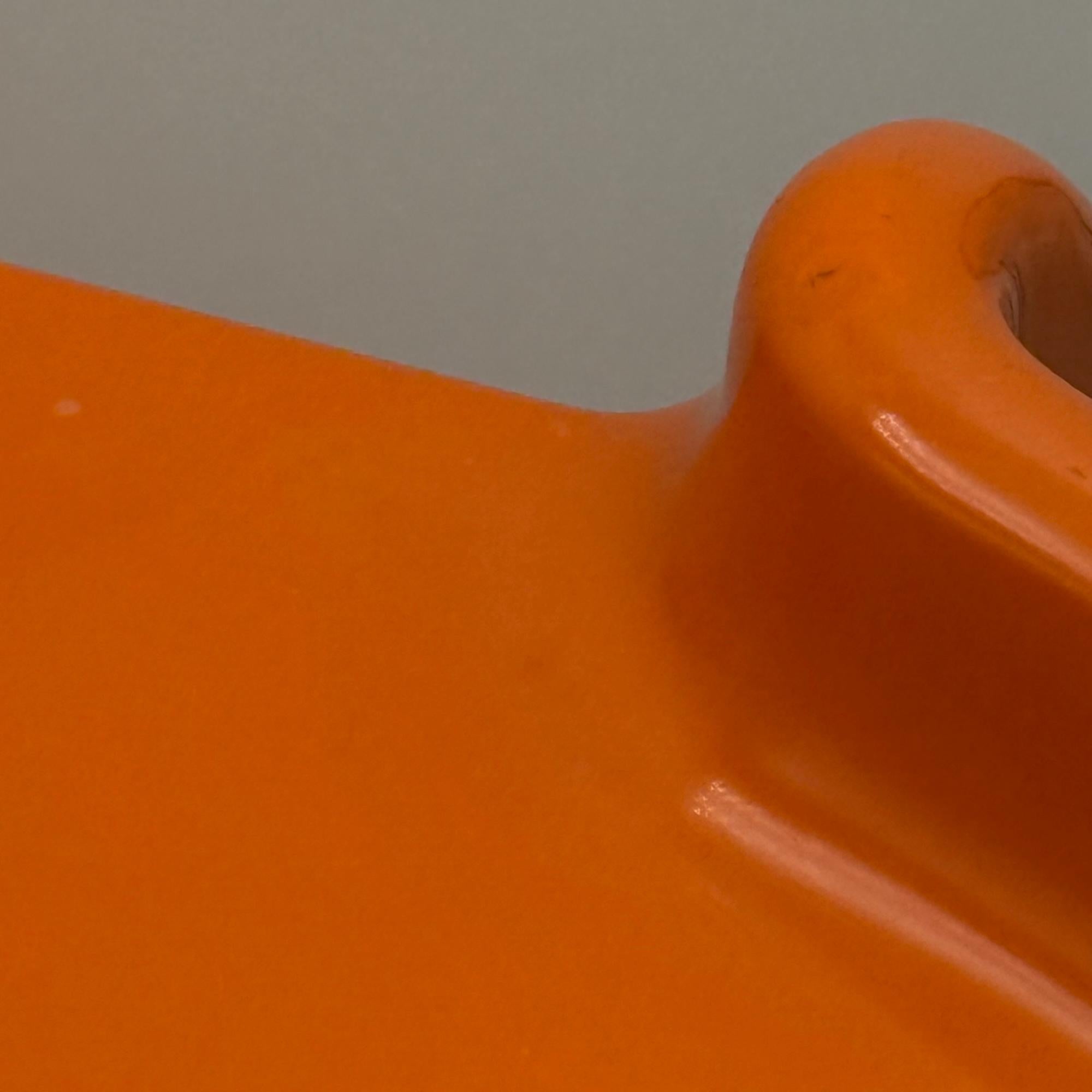 1960s Italian Space Age Giotto Stoppino Tables 4905/6/7 for Kartell, Orange Set For Sale 4