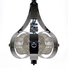 1960s Italian Space Age Mazzega Sompex Secon Nylon Thread Pendant Light, Italy