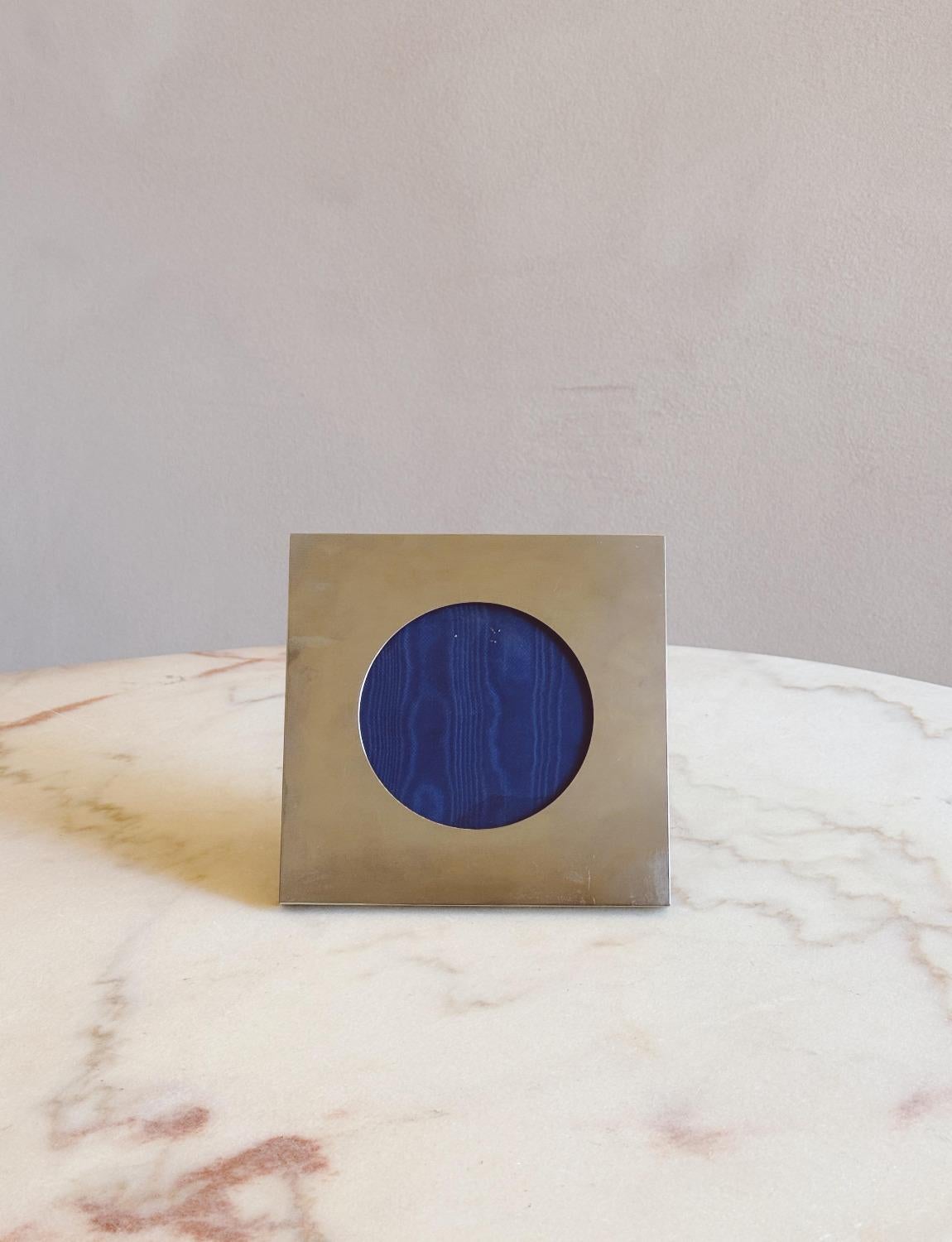 Mid-Century Modern Cadre photo italien carré chromé des années 1960 en vente