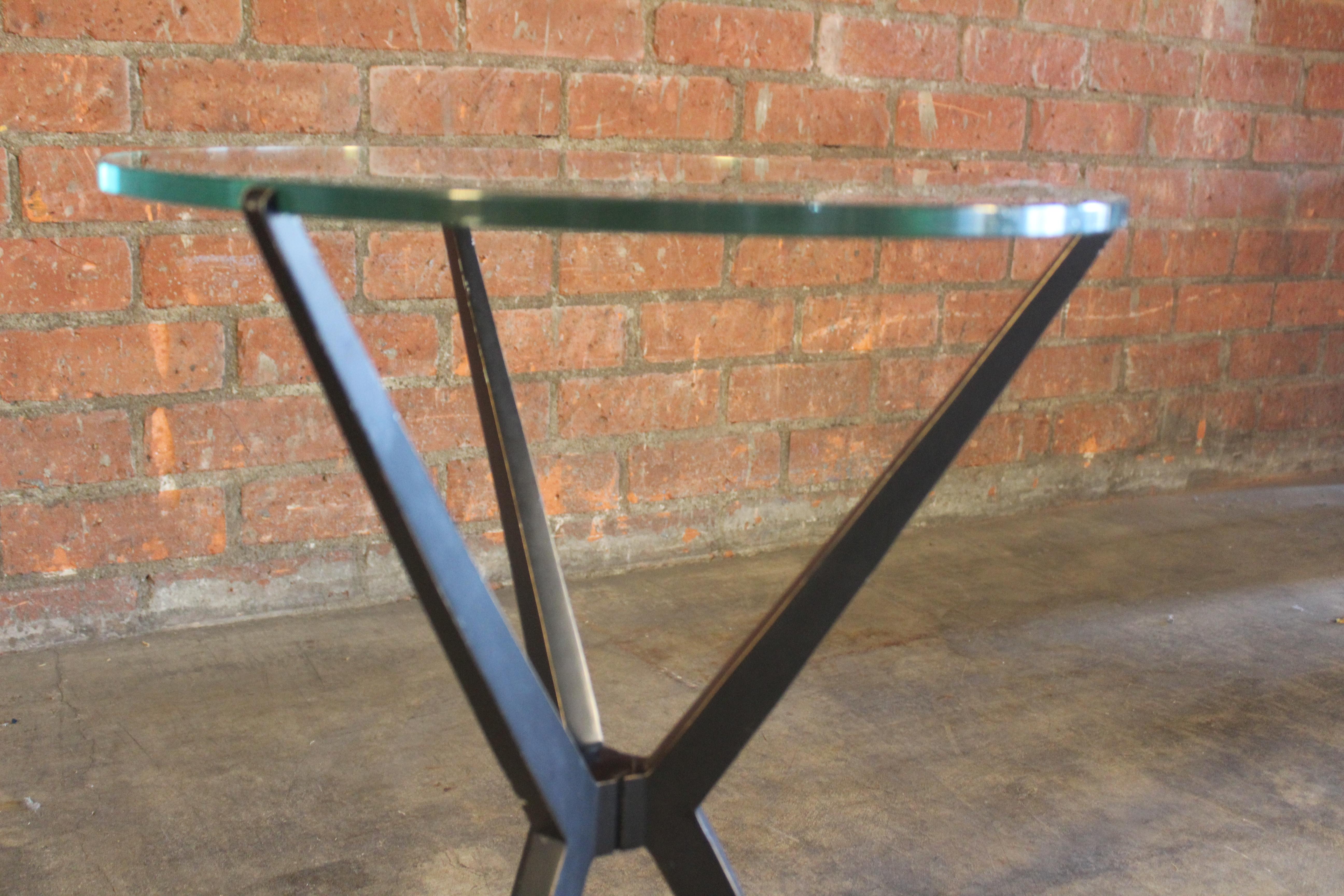 1960s Italian Steel and Glass Side Table 7