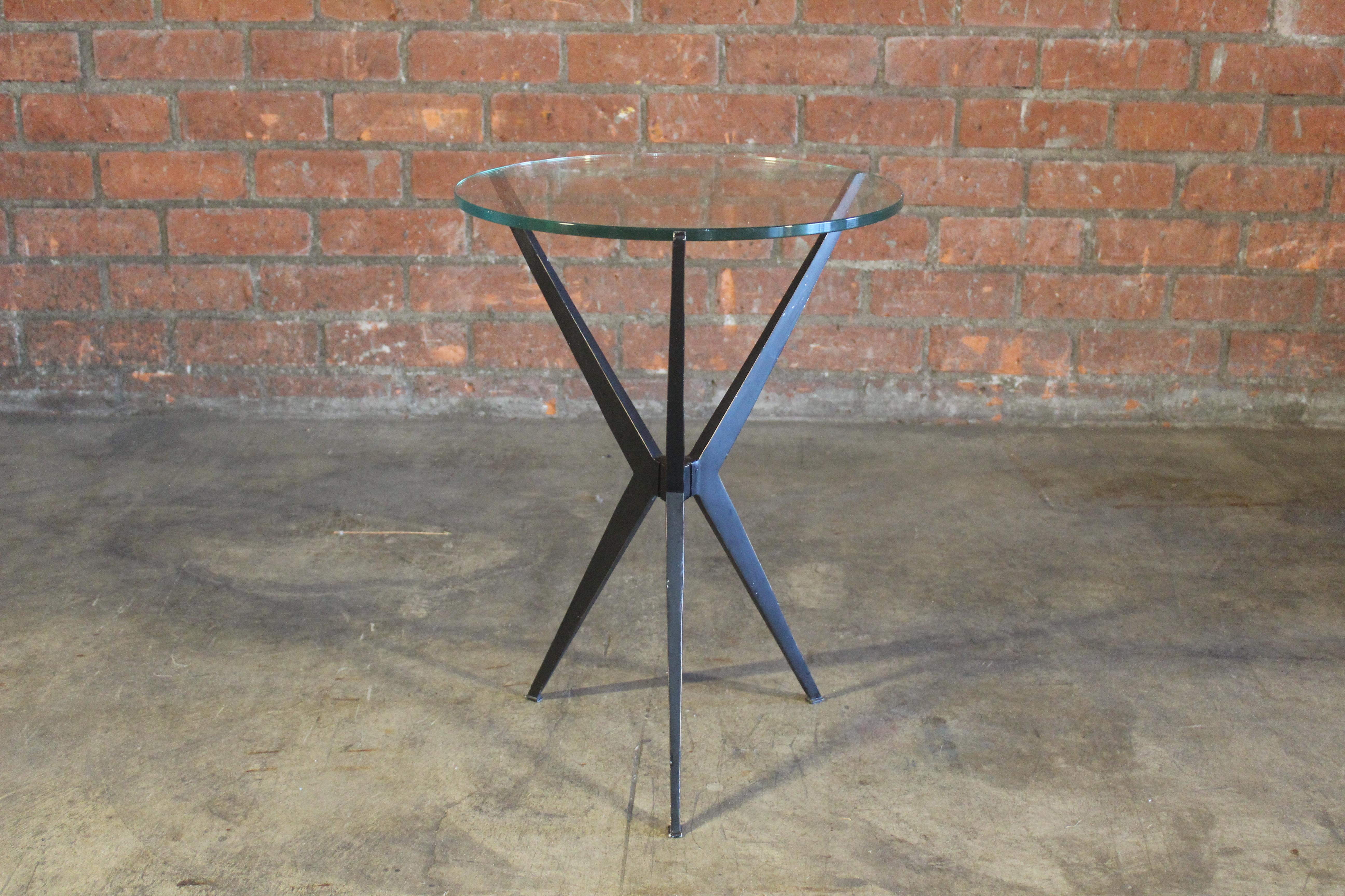 1960s Italian Steel and Glass Side Table 9