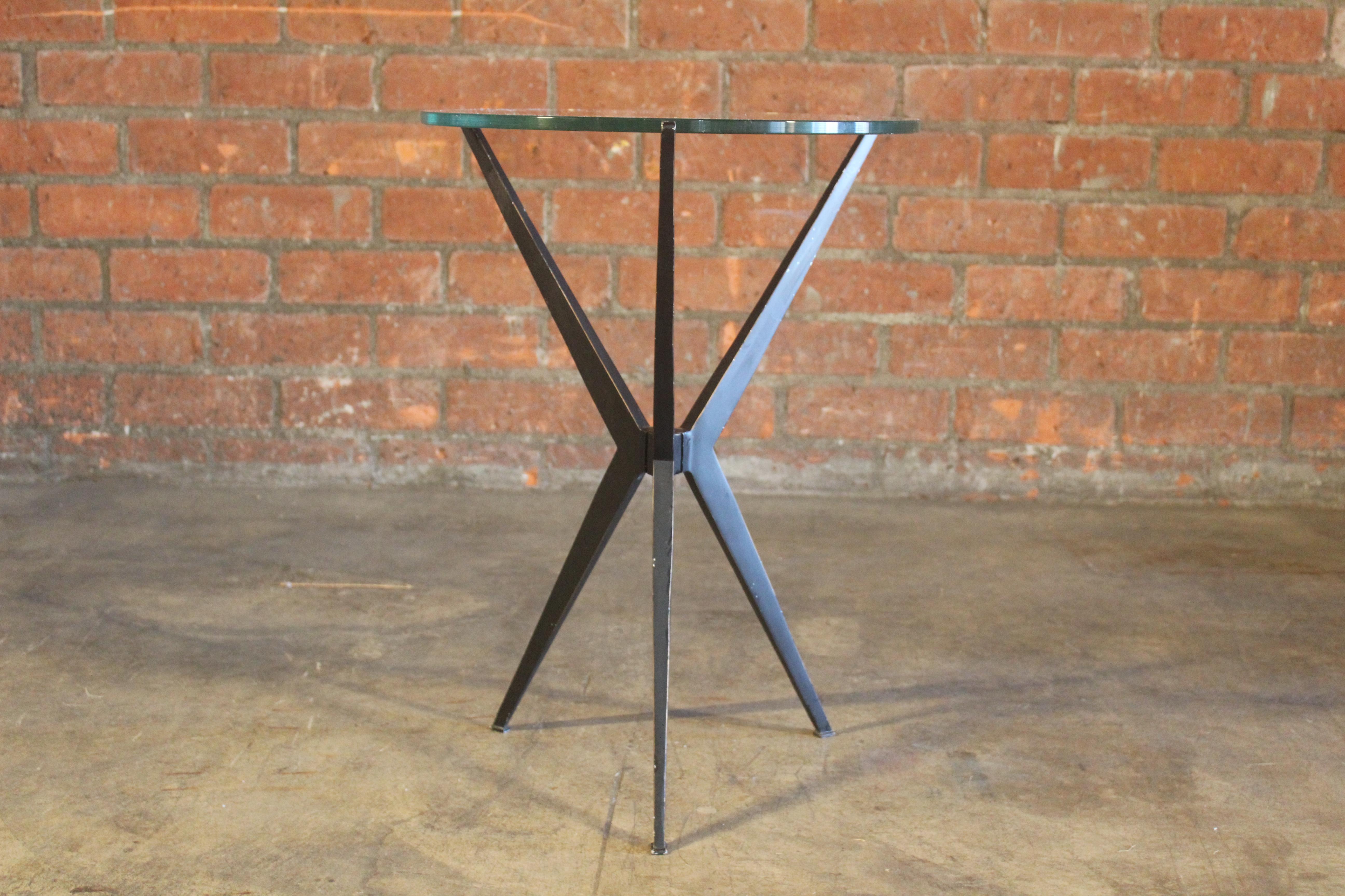 1960s Italian Steel and Glass Side Table 10