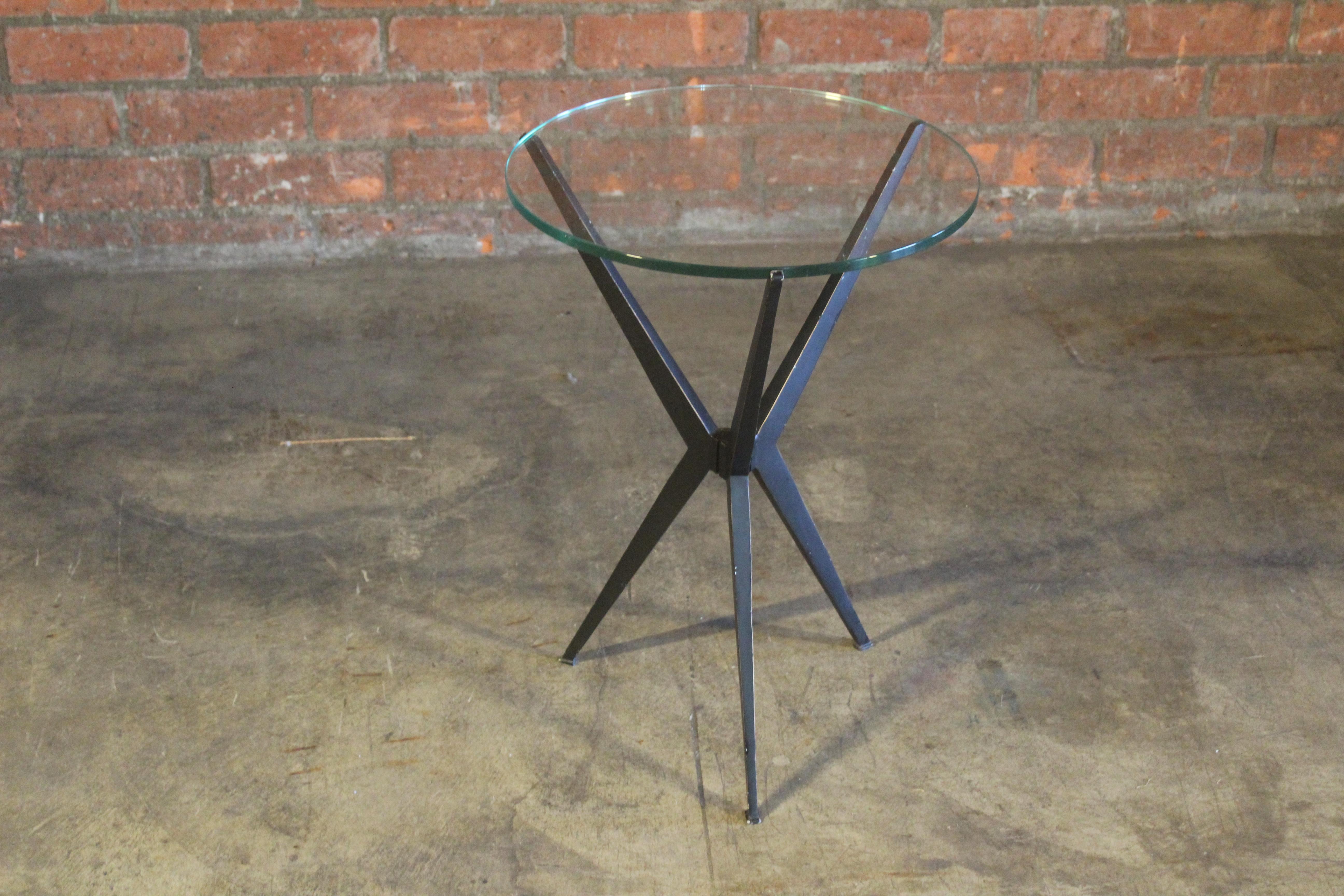 1960s Italian Steel and Glass Side Table 12
