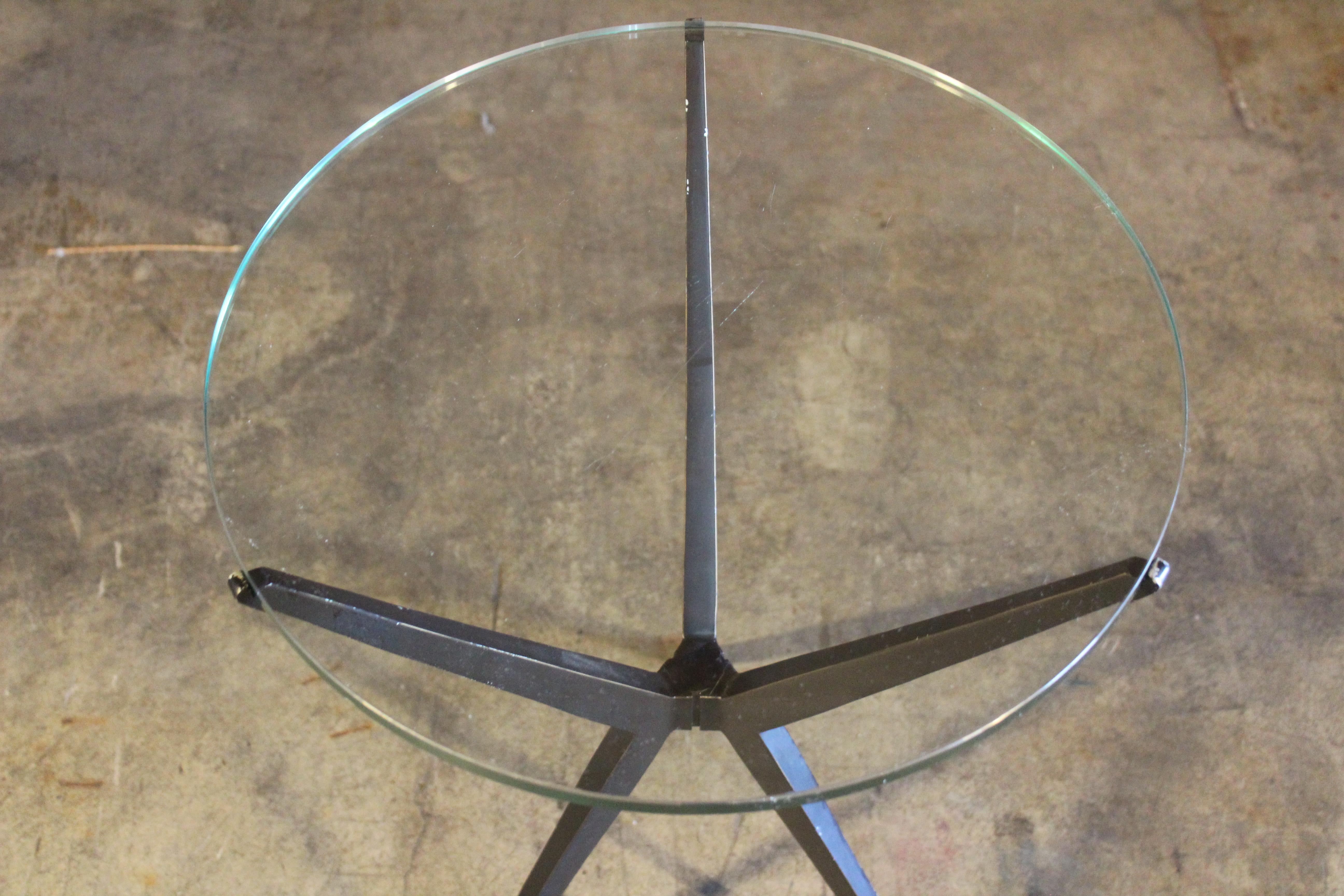 1960s Italian Steel and Glass Side Table 2