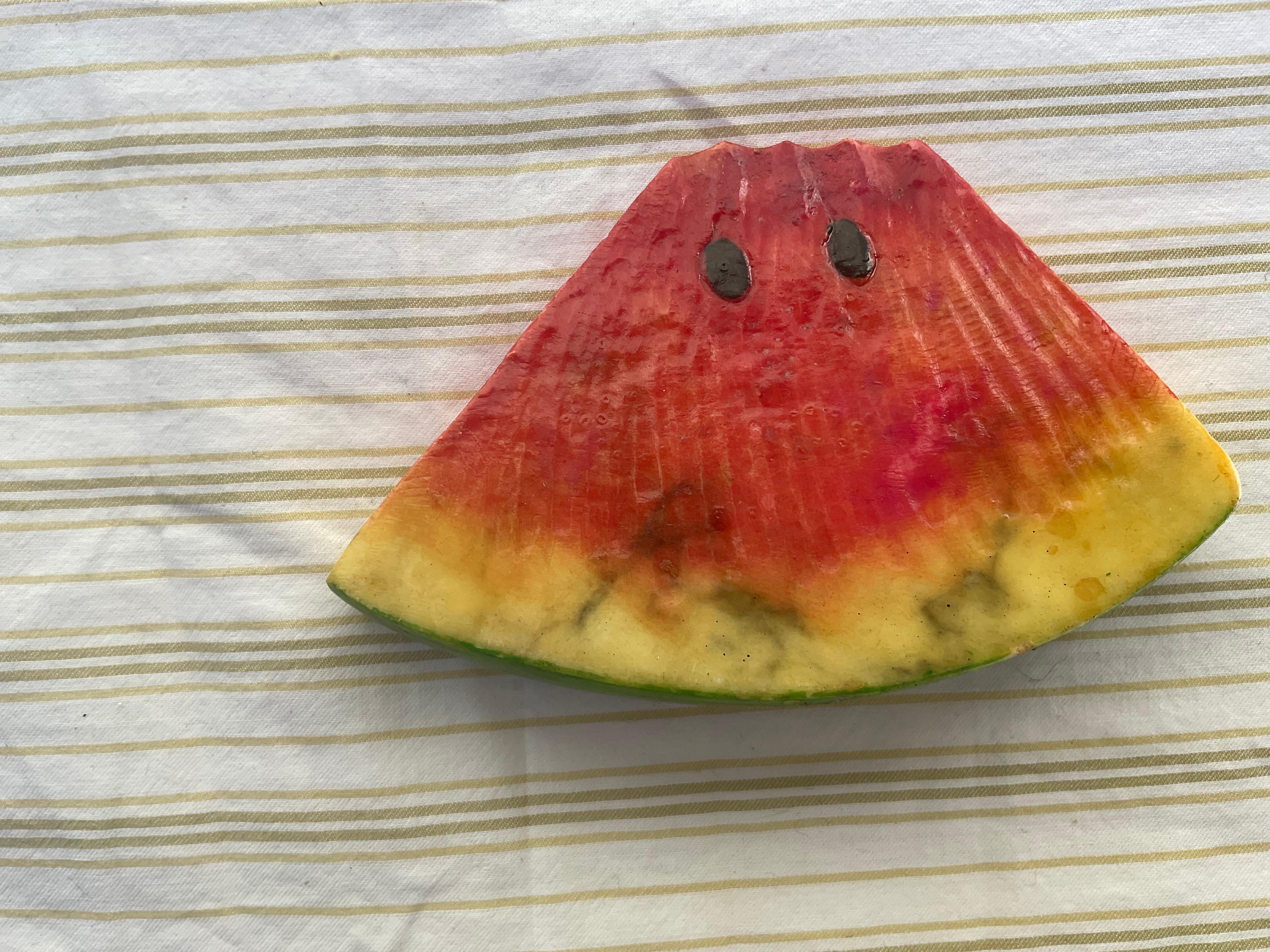 Alabaster 1960s Italian Stone Fruit, Watermelon Slices, 3
