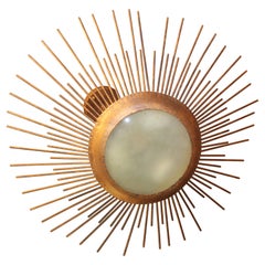 1960s Italian Sunburst Metal Pendant Light