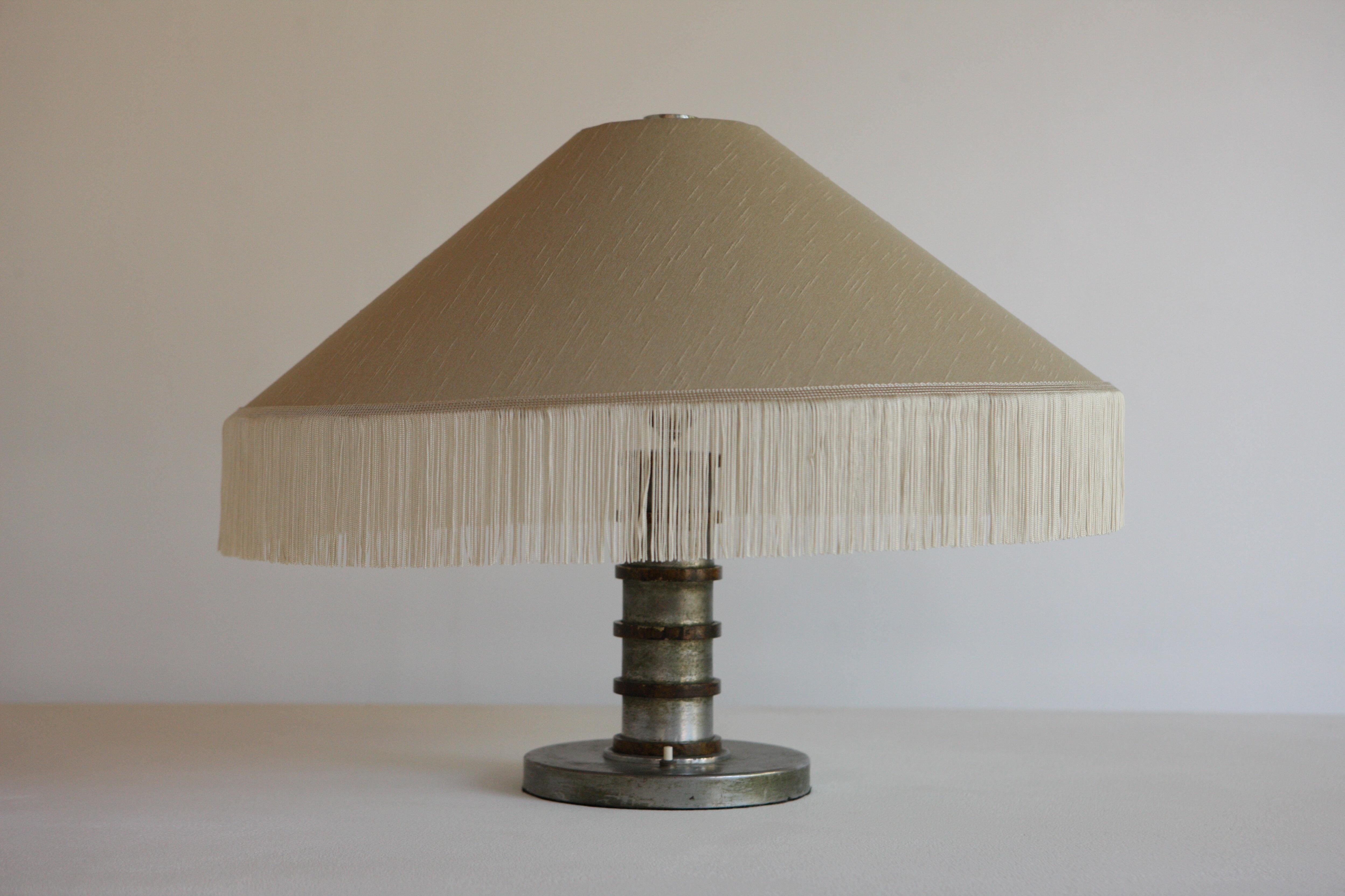 1960's Italian Table Lamp With Fringed Shade 5