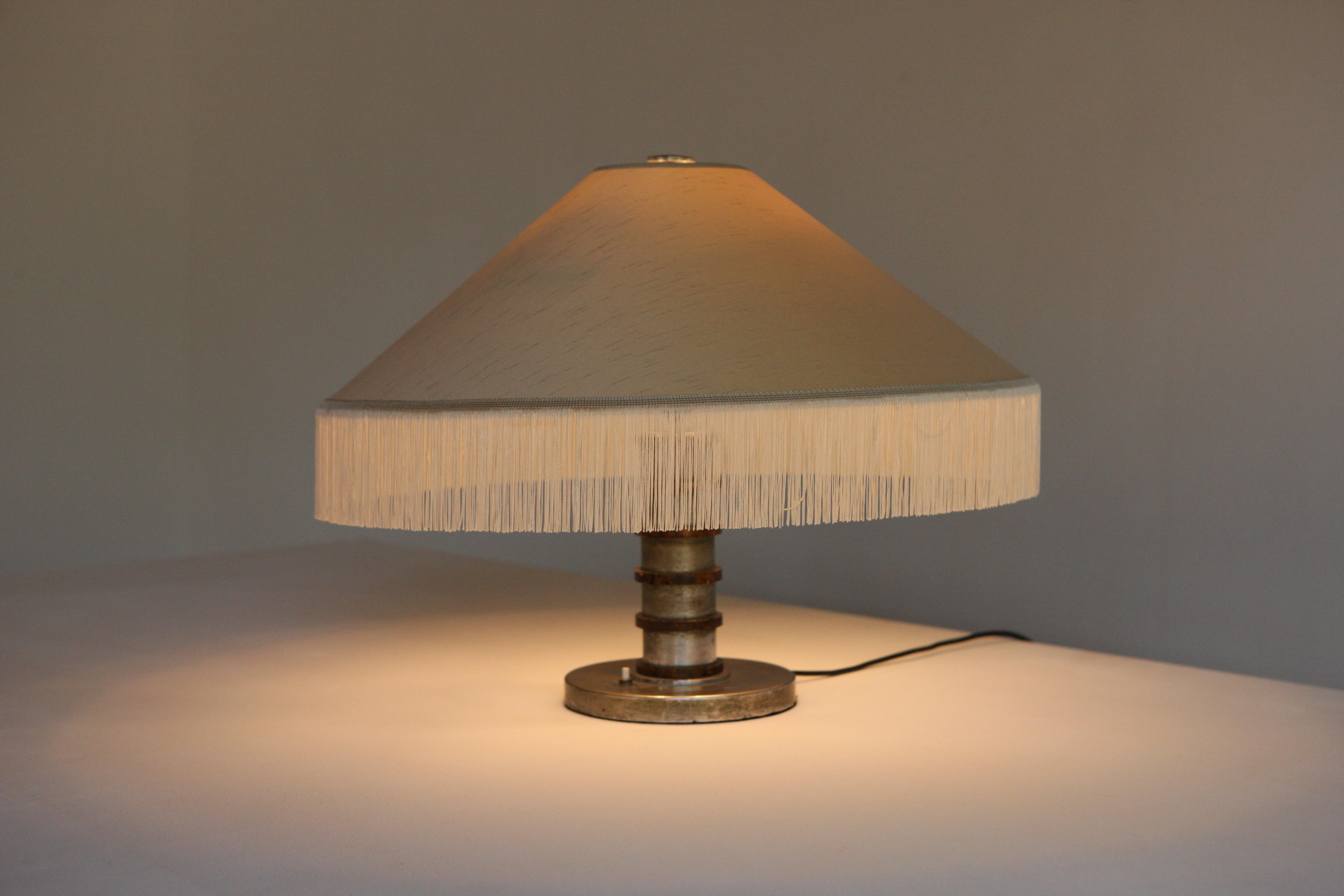 Mid-20th Century 1960's Italian Table Lamp With Fringed Shade