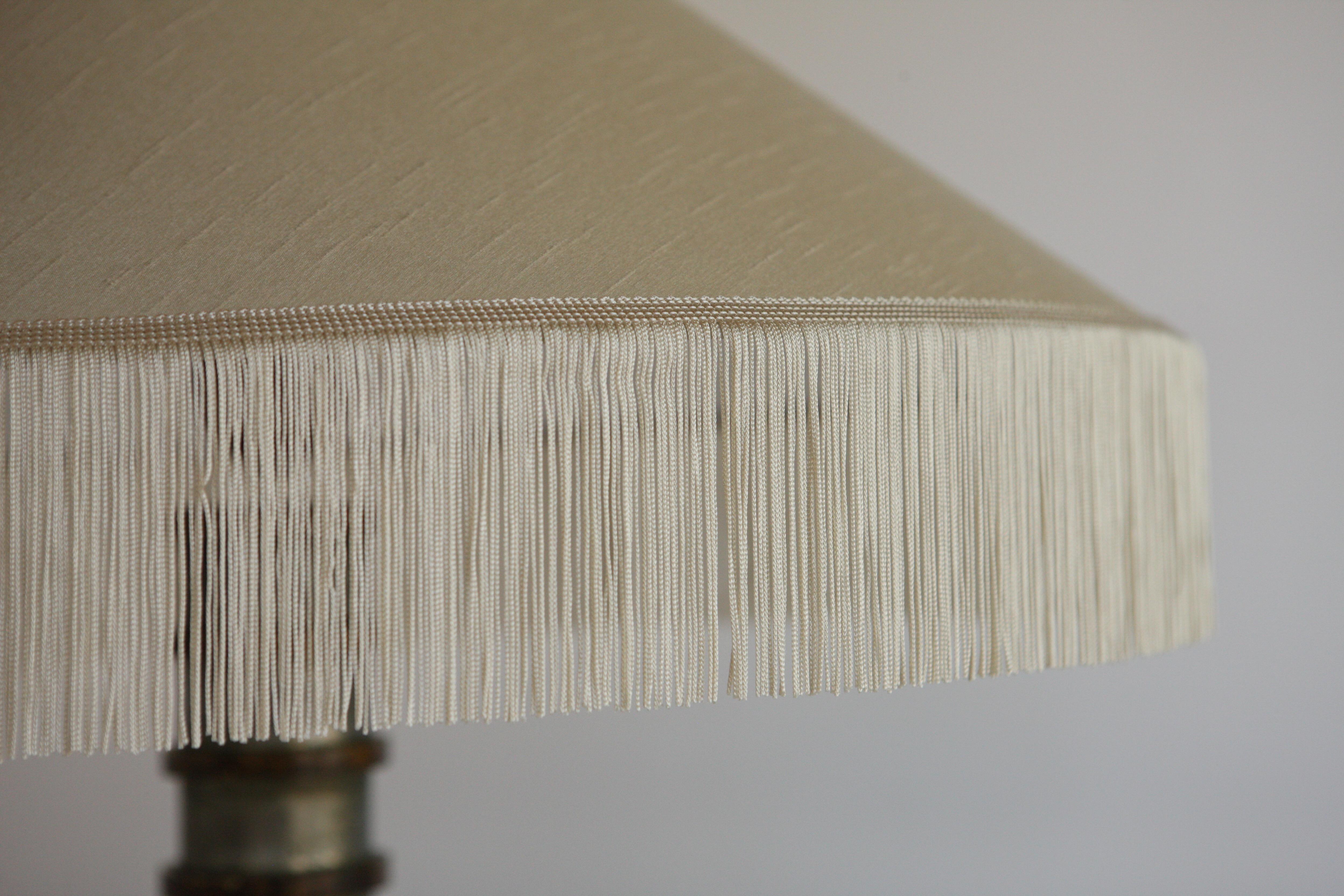1960's Italian Table Lamp With Fringed Shade 1