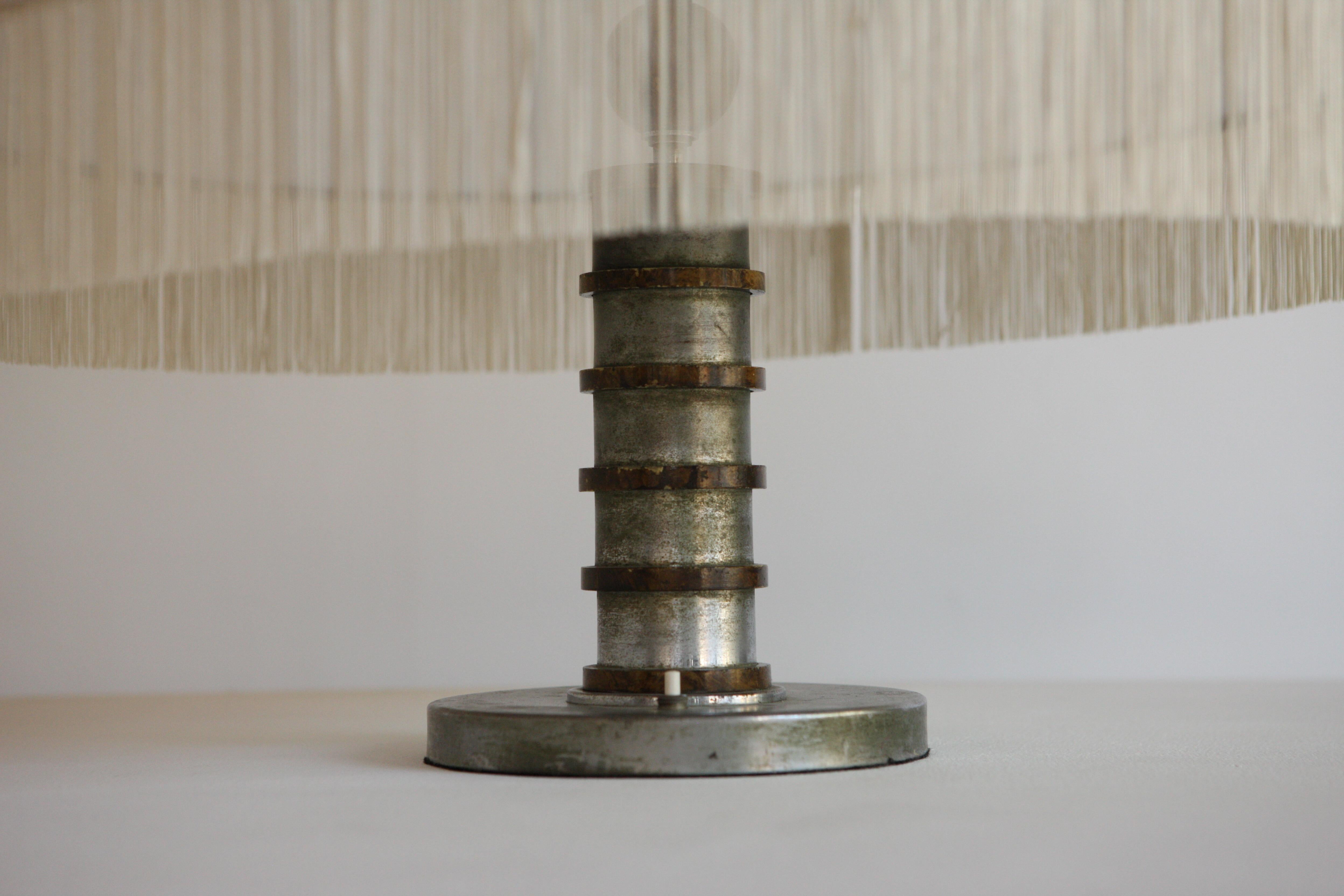 1960's Italian Table Lamp With Fringed Shade 2