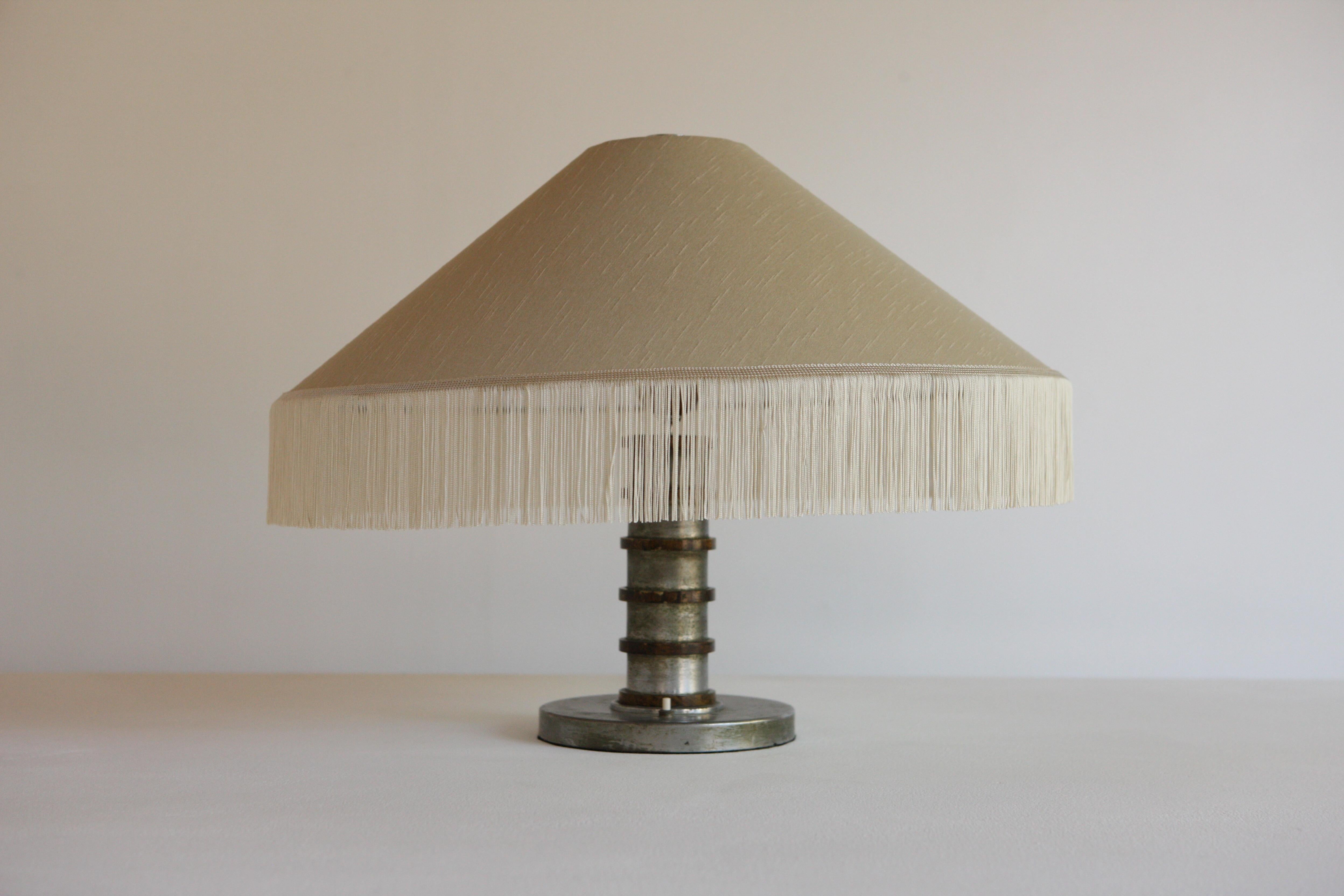 1960's Italian Table Lamp With Fringed Shade 3