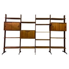 1960s Italian Teak Wall Unit Bookcase