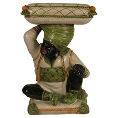 1960s Italian Terra Cotta Black a Moor Garden Seat