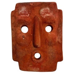 Vintage 1960s Italian Terracotta Mask Candle Sconce