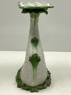 Mesa auxiliar o asiento de jardín con forma de delfín pintado en terracota italiana de los años 60