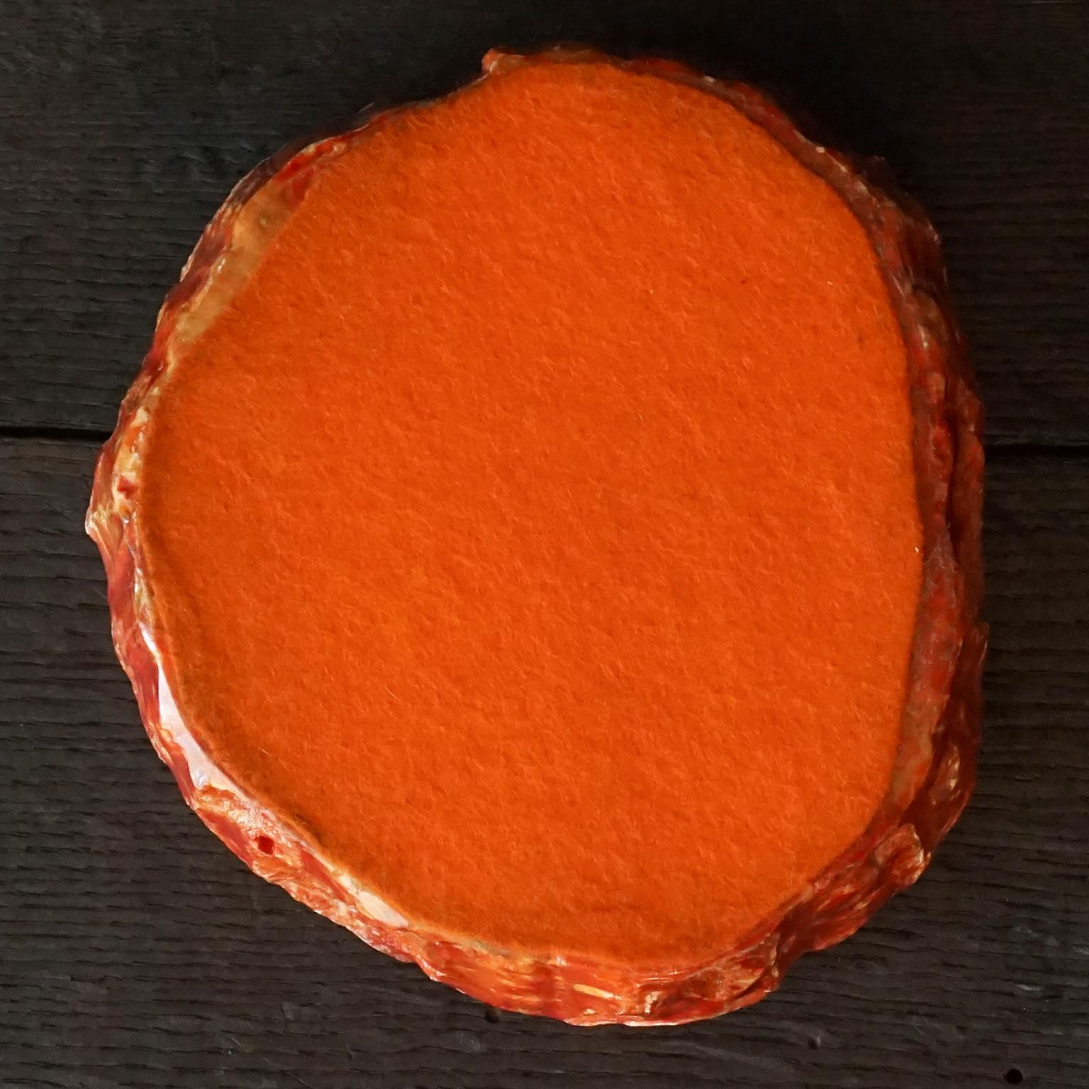 1960s Italian Three Piece Orange Genuine Hand Carved Alabaster Smoking Set For Sale 2