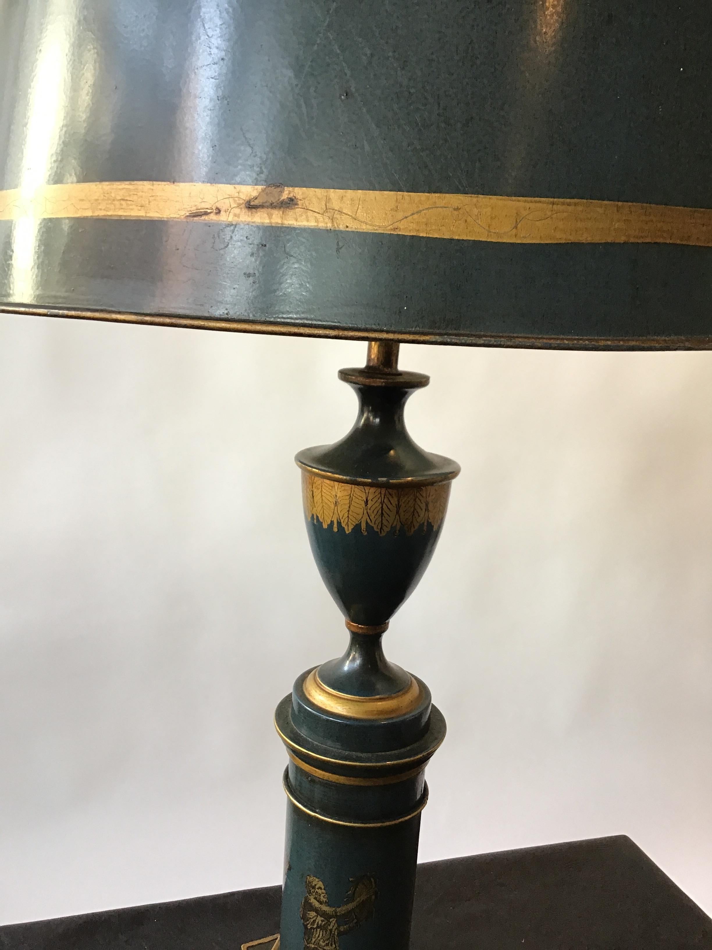 Mid-20th Century 1960s Italian Tole Classical Lamp For Sale