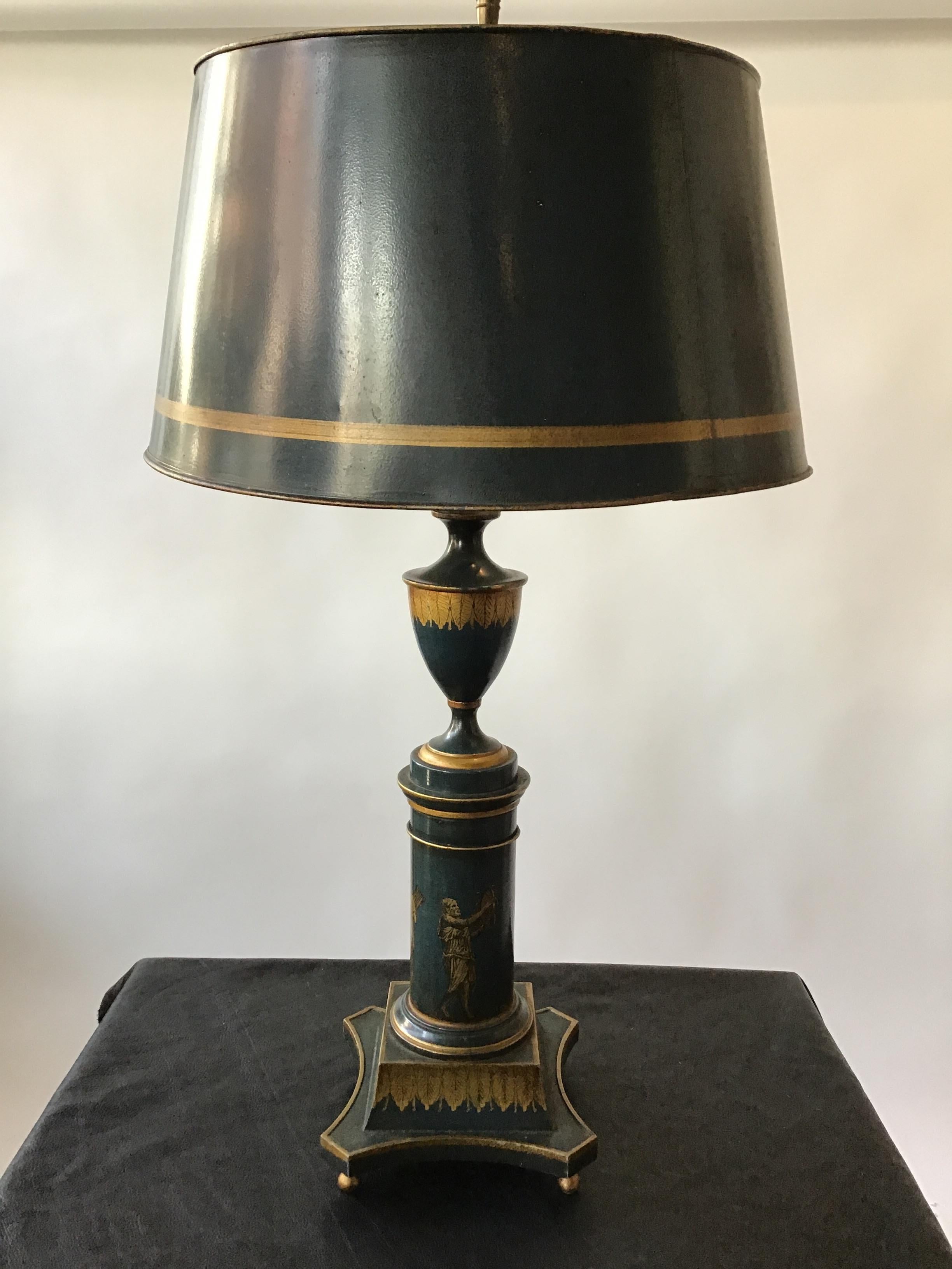 1960s Italian tole classical lamp.