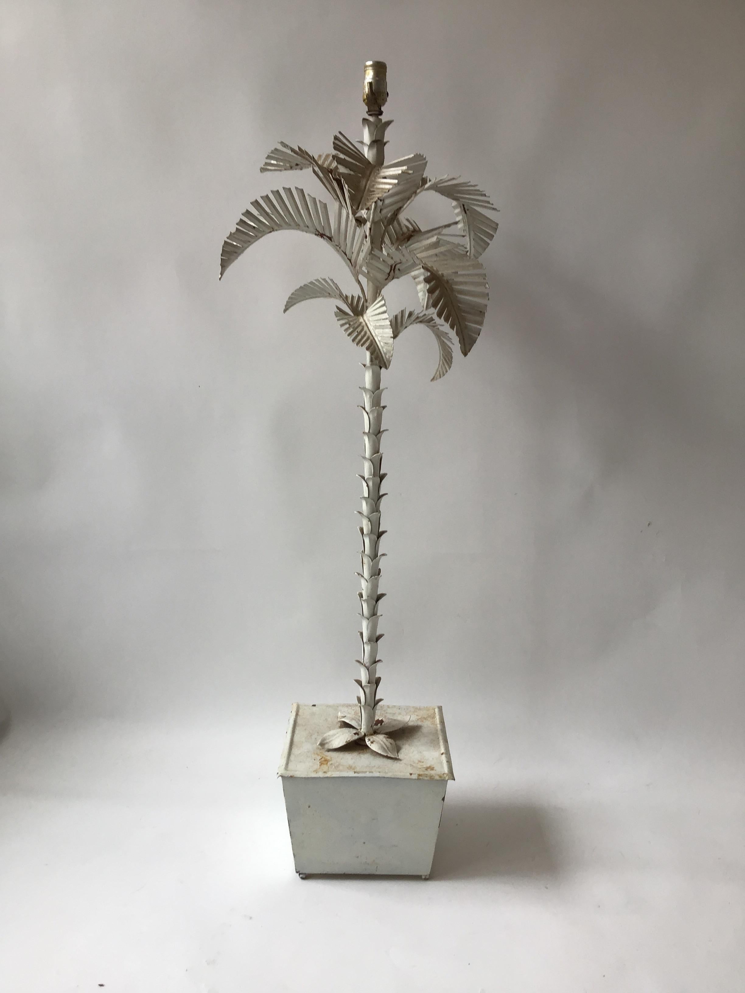 silver palm tree floor lamp