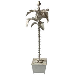 1960s Italian Tole Palm Tree Floor Lamp