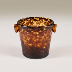 1960s Italian tortoise shell glass ice bucket by Emploi for Dior