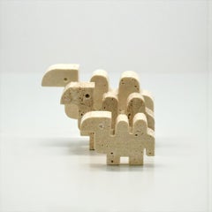 1960s Italian Travertine Camel Sculptures Set of Three