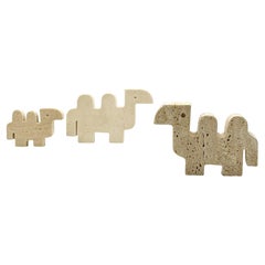 1960s Italian Travertine Camel Sculptures Set of Three 1960s Italian Travertine Camel Sculptures Set of Three