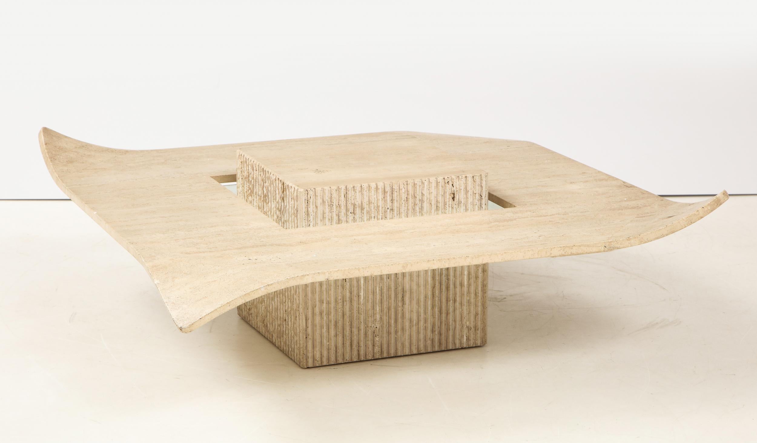 1960's Italian Travertine Cocktail Table 1