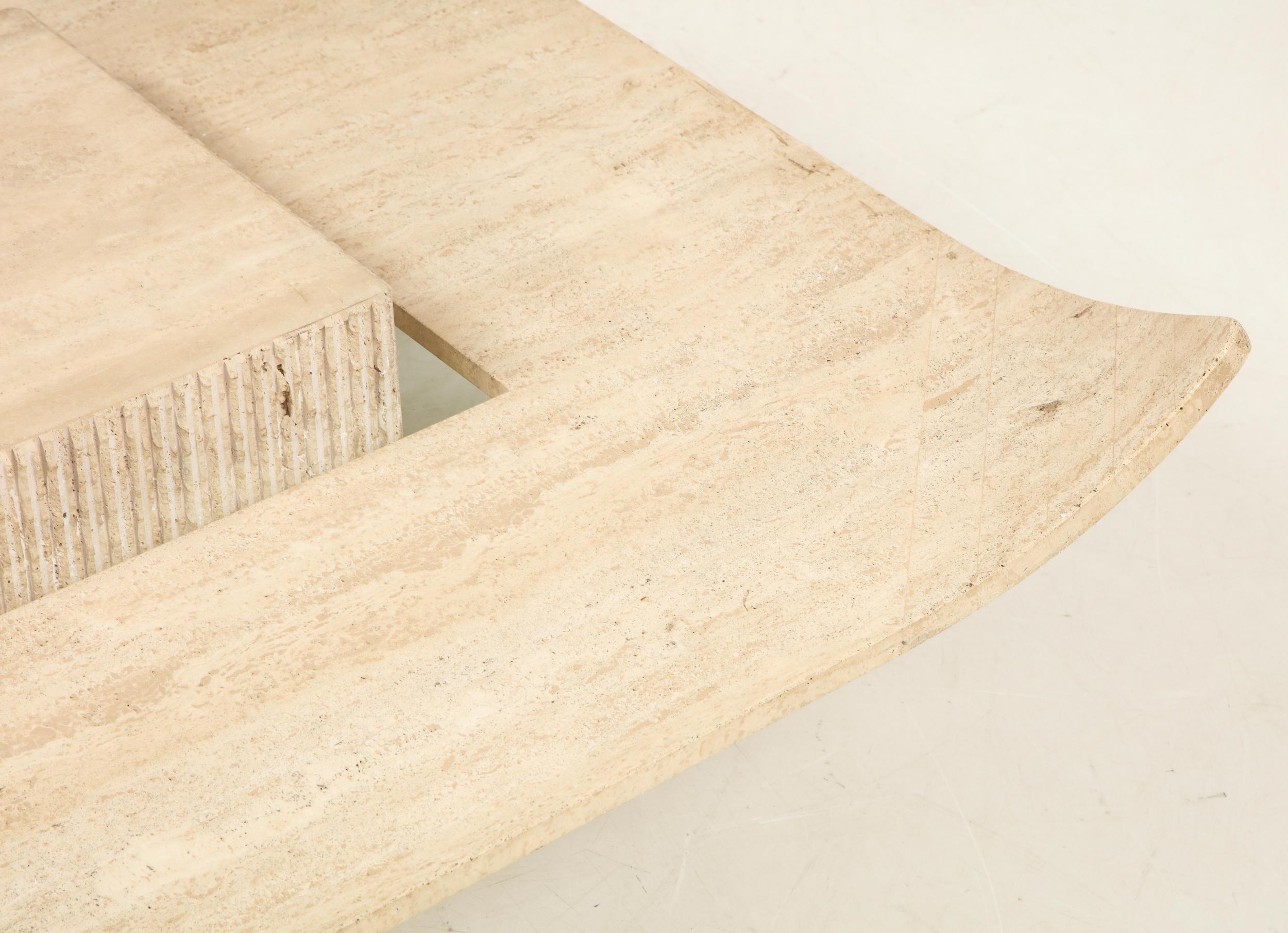 1960's Italian Travertine Cocktail Table 2