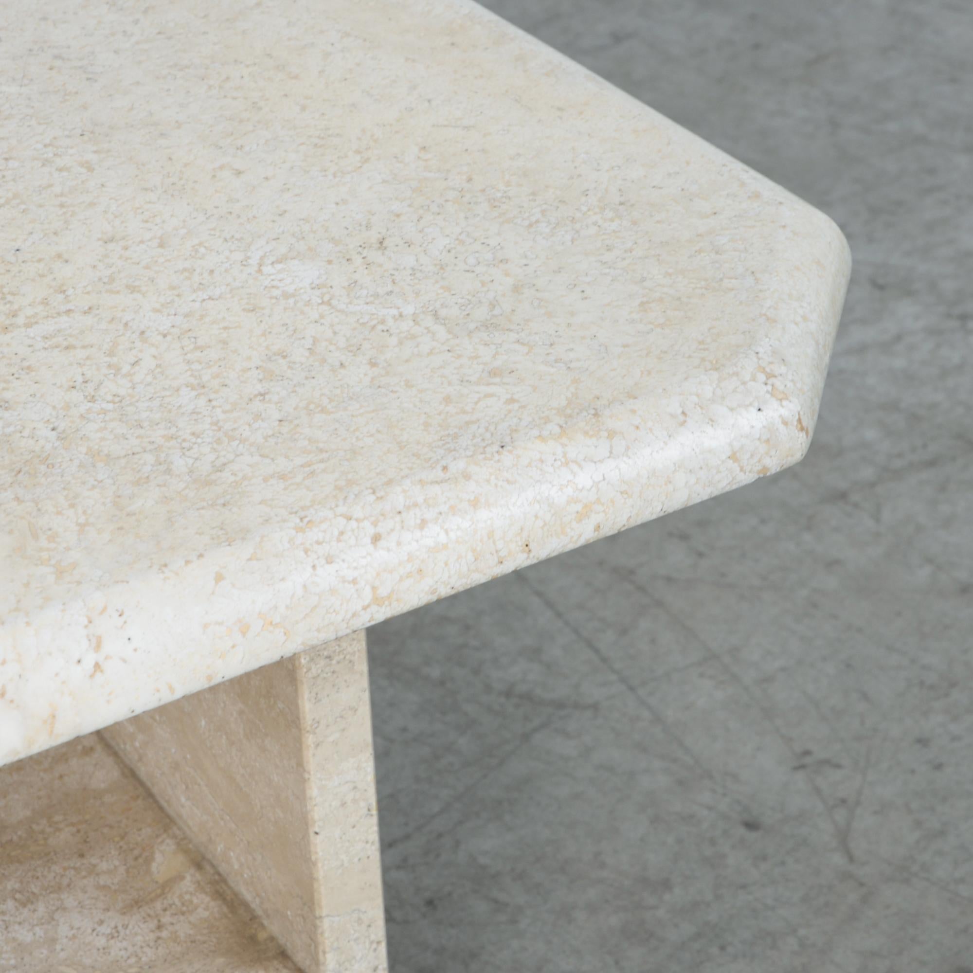 Mid-20th Century 1960s Italian Travertine Coffee Table