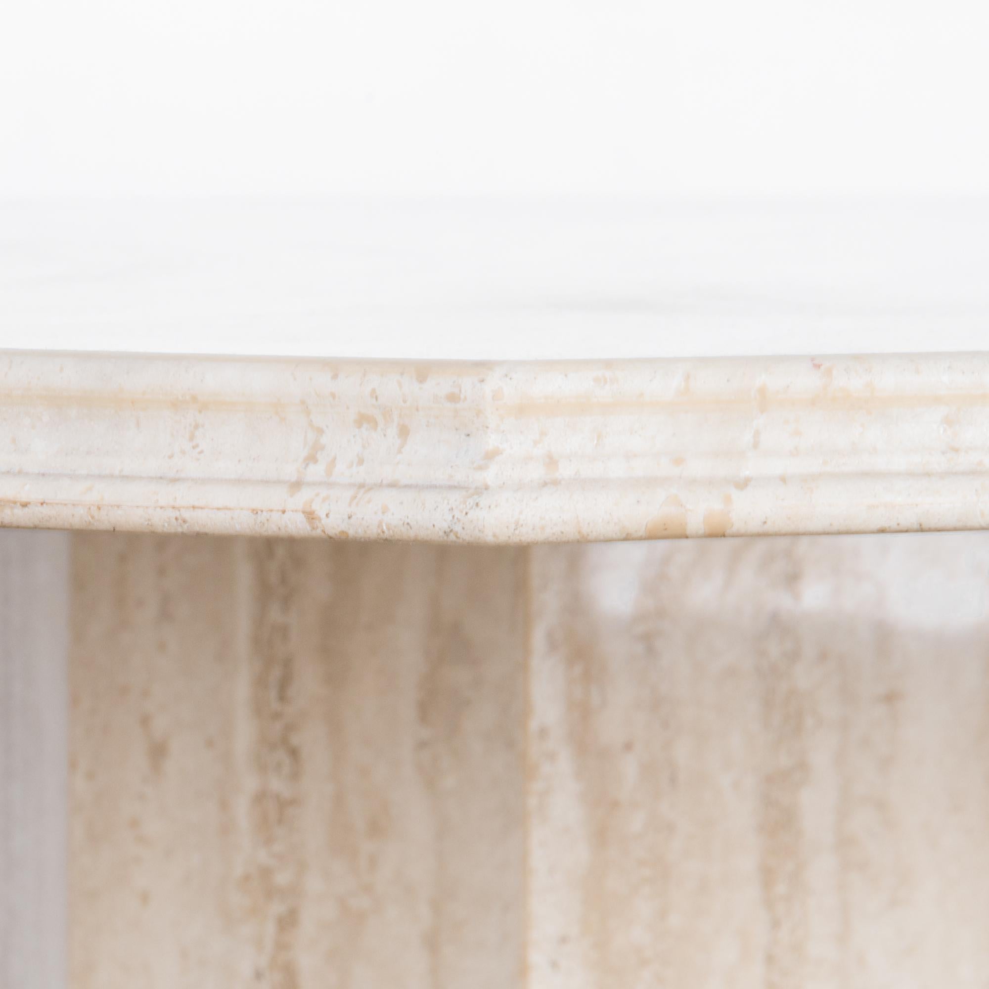 Mid-20th Century 1960s Italian Travertine Octagonal Dining Table