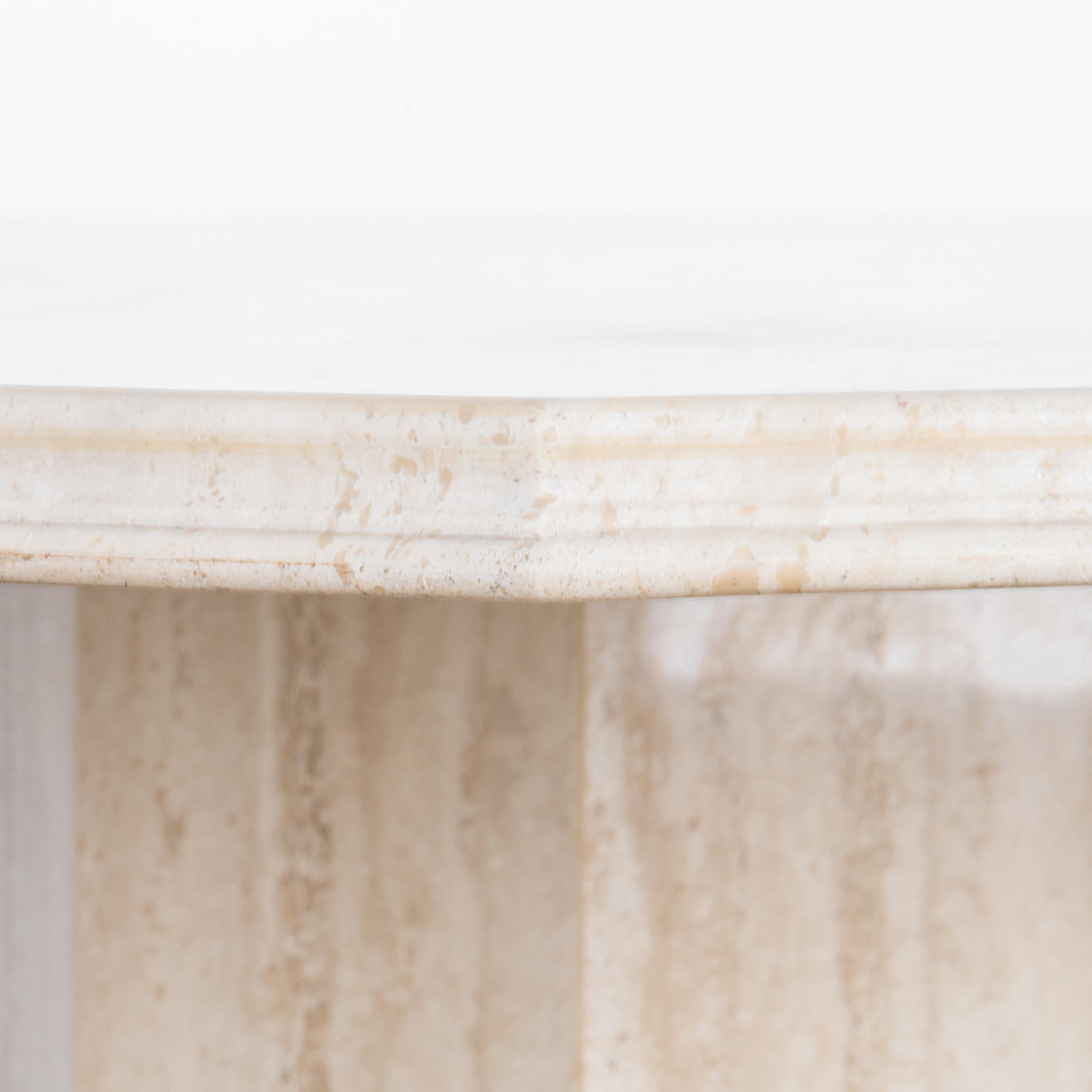 Mid-20th Century 1960s Italian Travertine Octagonal Dining Table