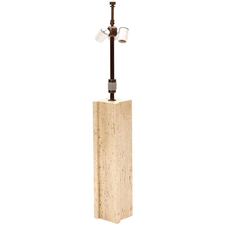 1960s Italian Travertine Table Lamp For Sale at 1stDibs